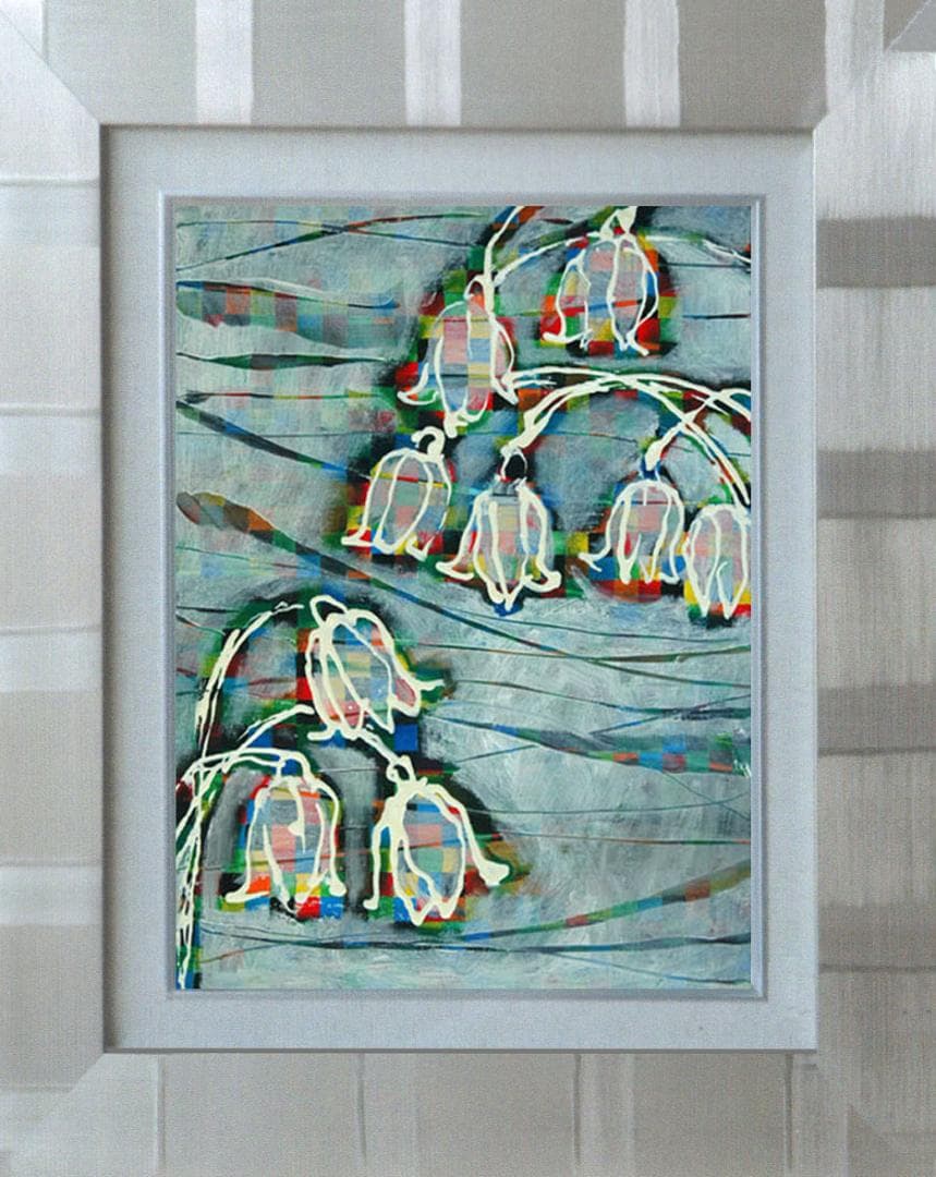 油絵 菅家令子 絵 絵画インテリア 額付(銀) F4-090116 花 すずらん 油絵 菅家令子 絵 絵画インテリア額付(銀) F4-081714可 愛い女の子