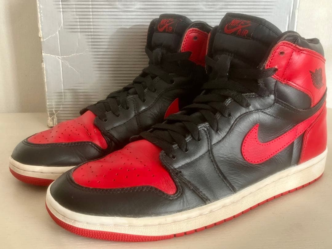 リペア洗浄済！ナイキ エアジョーダン1ブレッド2001ソール交換済28㎝