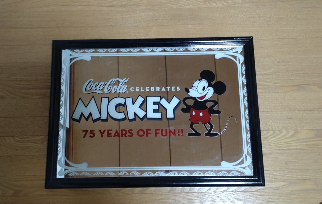 ミッキーマウス　コカ・コーラパブミラー パブミラー コカ・コーラ ✕ ディズニー ミッキーマウス 75周年 鏡