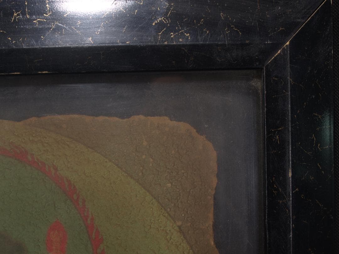 骨董市掘り出し品 中国唐時代 敦煌莫高窟壁画 彩絵 人物像 AK1737A6-