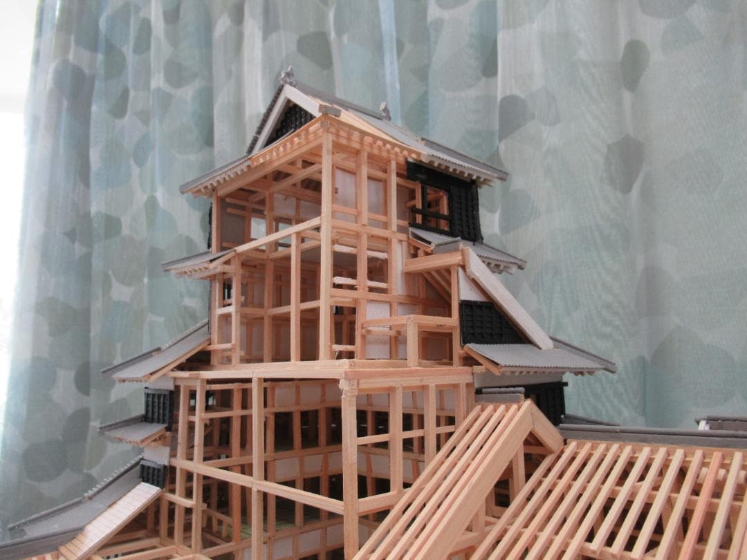 自作品】熊本城構造模型（その2） 縮尺約1／75 高さ約45cm