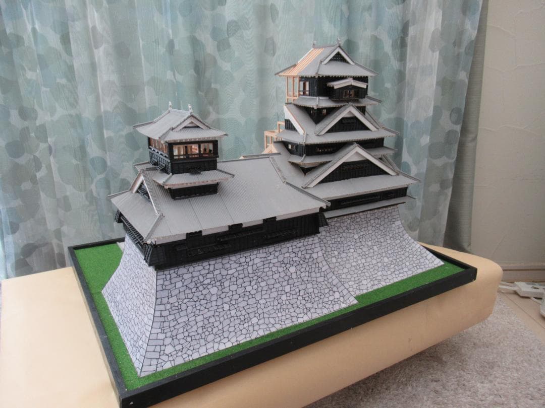 自作品】熊本城構造模型（その2） 縮尺約1／75 高さ約45cm