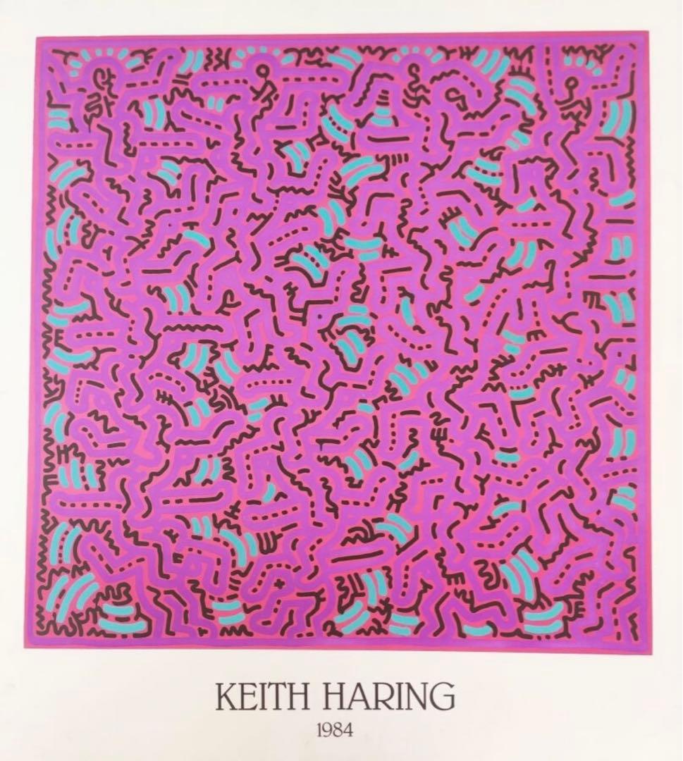 キース・ヘリング　フレーム付ヴィンテージポスター
