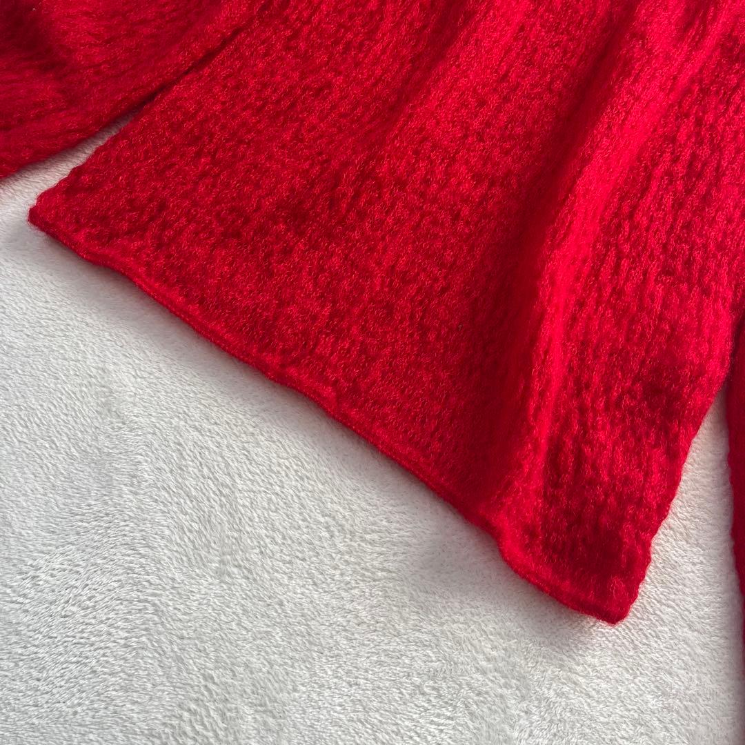 ○未使用品 フェラガモ タートルネック フリル モヘヤ57% ニット