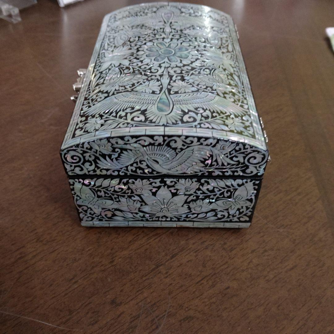 未使用】螺鈿細工 ジュエリーボックス 韓国伝統工芸 鳳凰孔雀模様 高級
