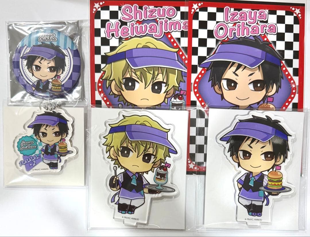 平和島静雄 折原臨也 デュラララ ダイナーズカフェ アクスタ 特典 缶バッジ