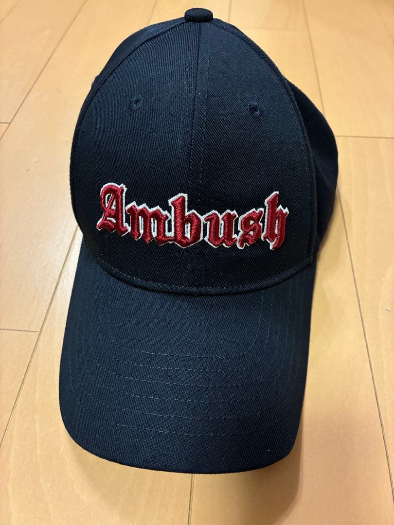 【美品】AMBUSH アンブッシュ ロゴ刺繍 キャップ ネイビー 34刺繍 希少