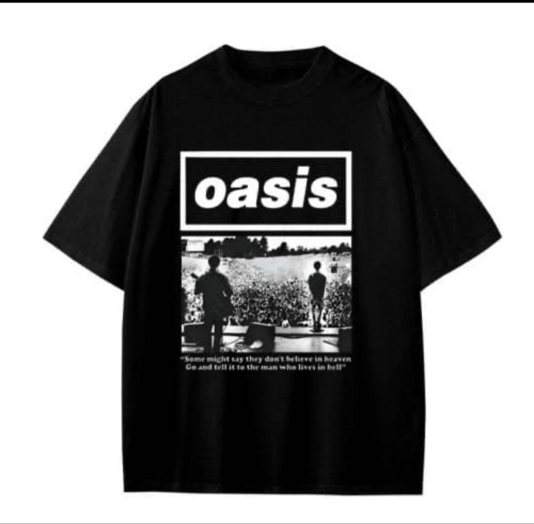 新品oasis ブラック Tシャツ Lサイズ - メルカリ