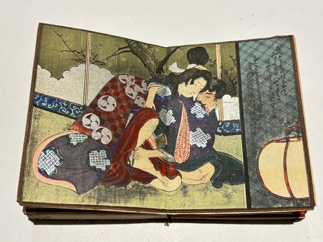 「明治 春画帖」彩色版画 12枚1帖|艶本 わじるし 浮世絵 和本 美人画