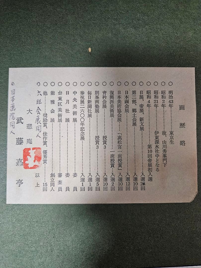 武藤嘉亭 ［涼庭］紙本 美人画 浮世絵 日本画 師伊東深水 山川秀峰