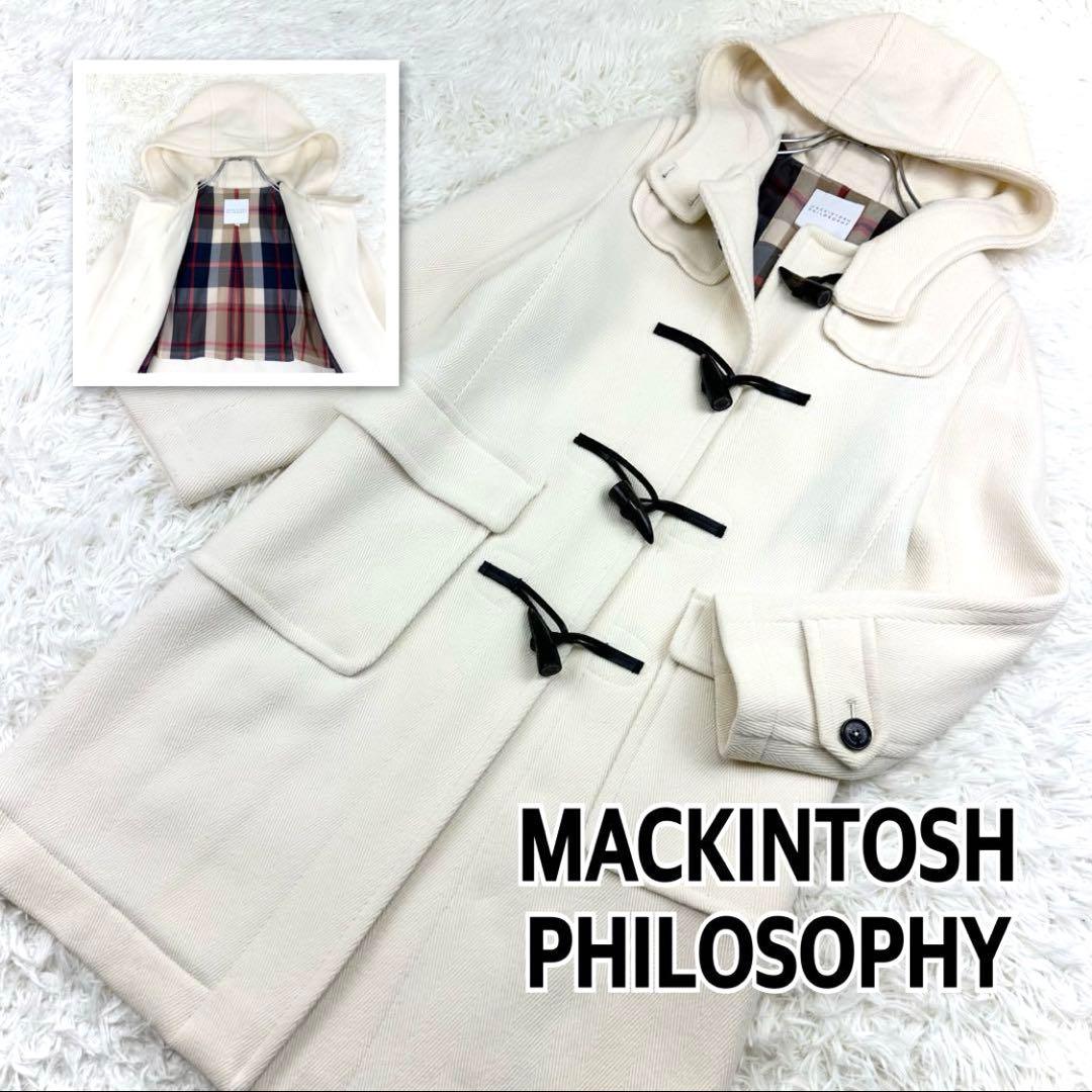 MACKINTOSH　ヘリンボーンダッフルコート　ロング丈　フード付き　チェック