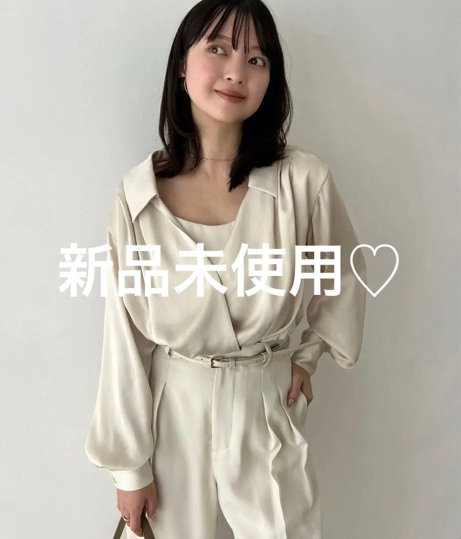 キャミレイヤードカシュクールブラウス