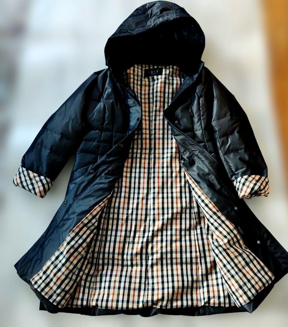 新品未使　DAKS グレー ダウンジャケット ファー付き　L