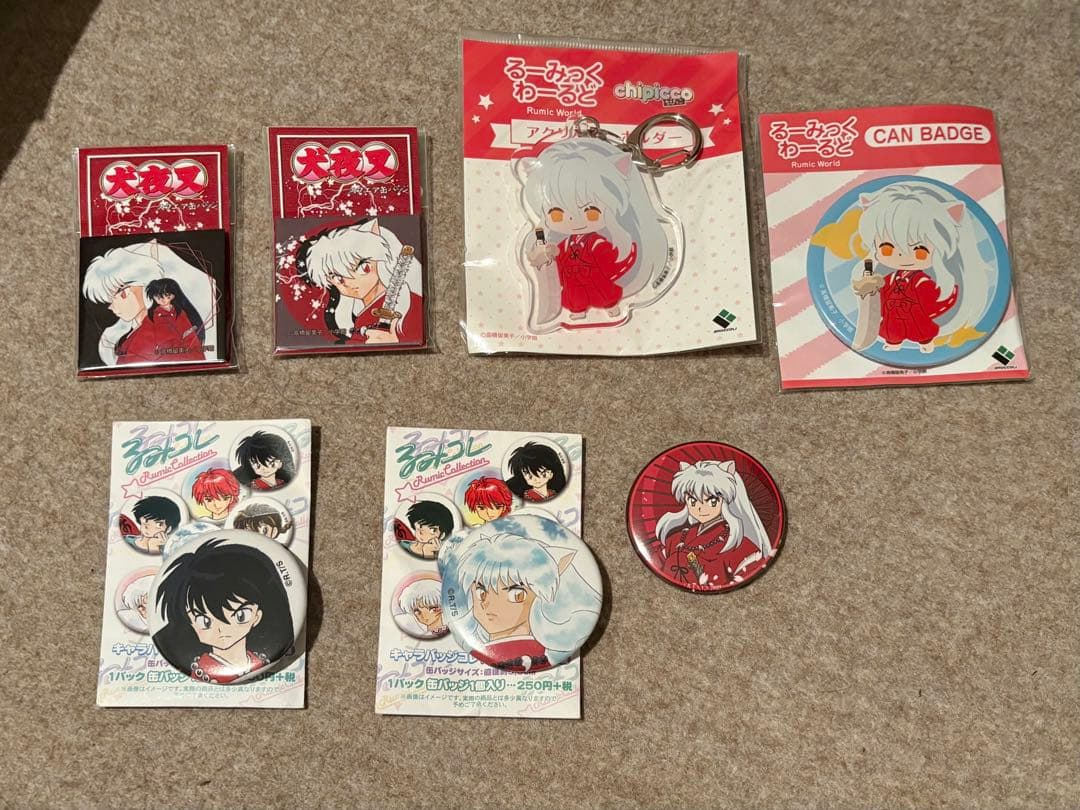 犬夜叉 黒髪　朔日　缶バッジ スクエア缶バッジ