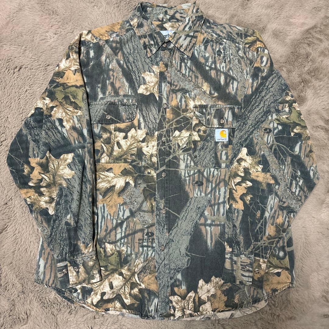 Carhartt 90～00s リアルツリー シャツジャケット 旧タグ 右『XL位』Carhartt カーハート リアルツリーカモ ダックジャケット