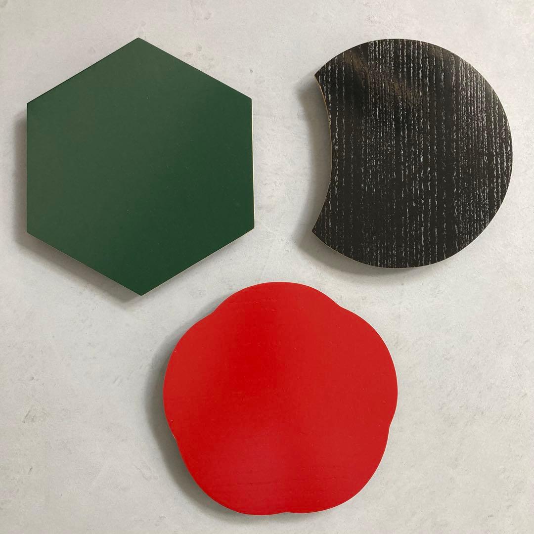 美品】哲公房 中村宗哲 三彩金釦 遊々盆 雪月花 共箱 茶道具 盆3点