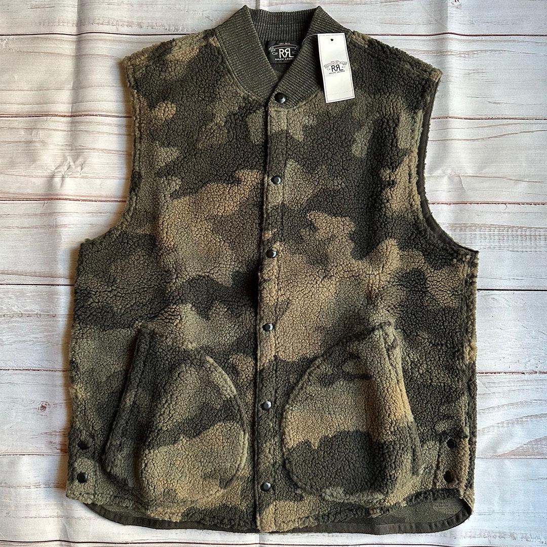 RRL フリース迷彩ベスト ダブルアールエル ラルフローレン M