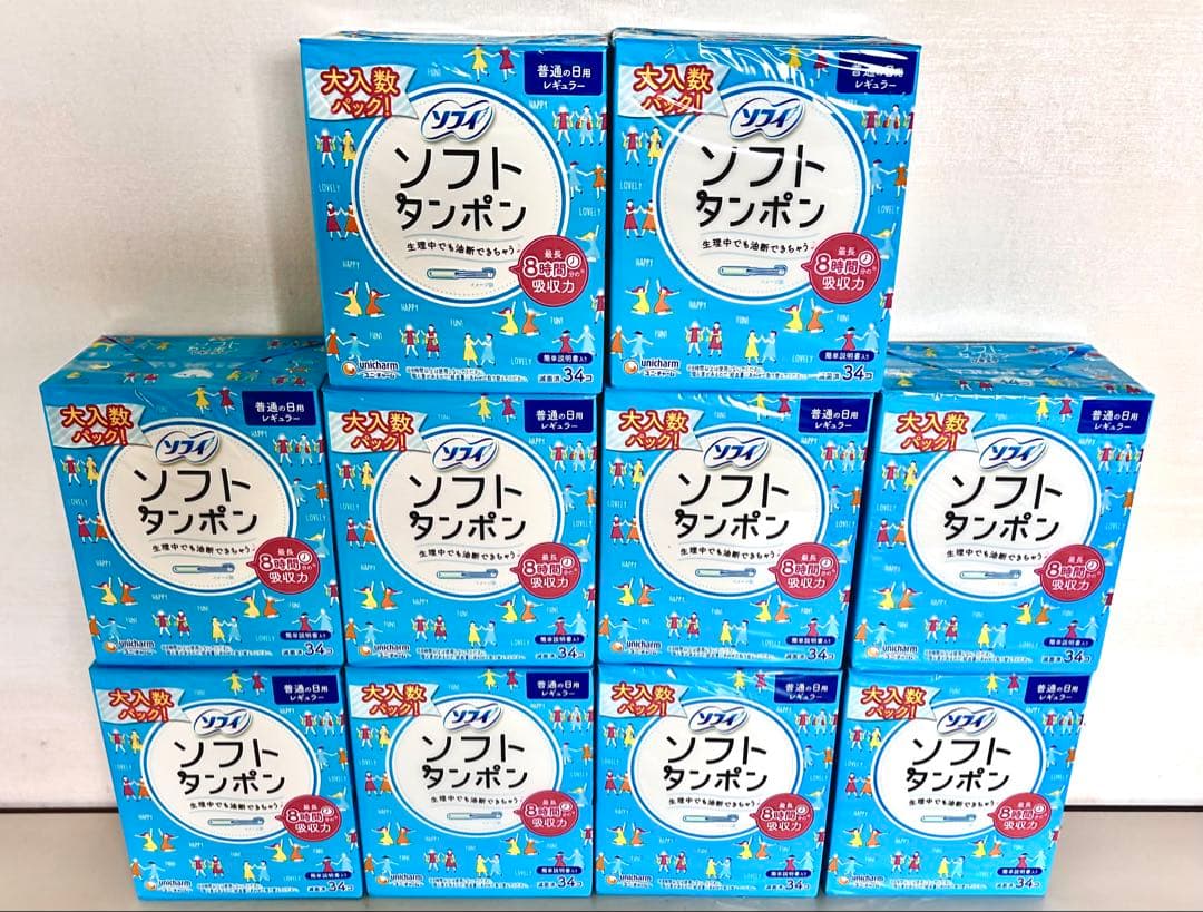 ソフィ ソフトタンポン 普通の日用レギュラー34個入✖️ 10箱