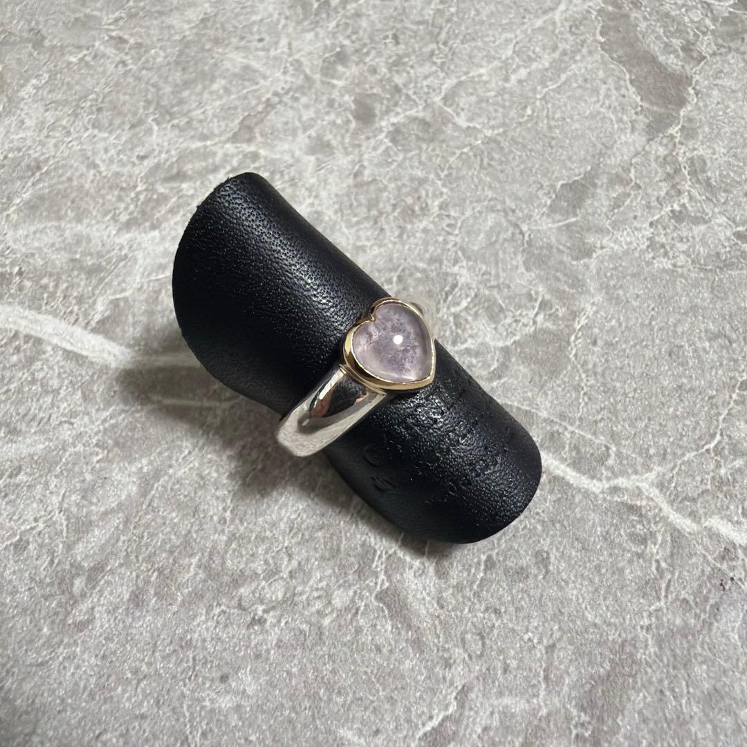 ヴィンテージ STAR JEWELRY ハートリング K14 SV925 ピンク