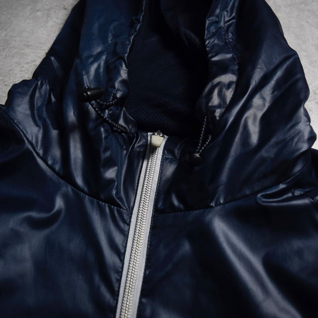 00s y2k NIKE フードナイロンジャケット 刺繍ロゴ 流線形 テック系