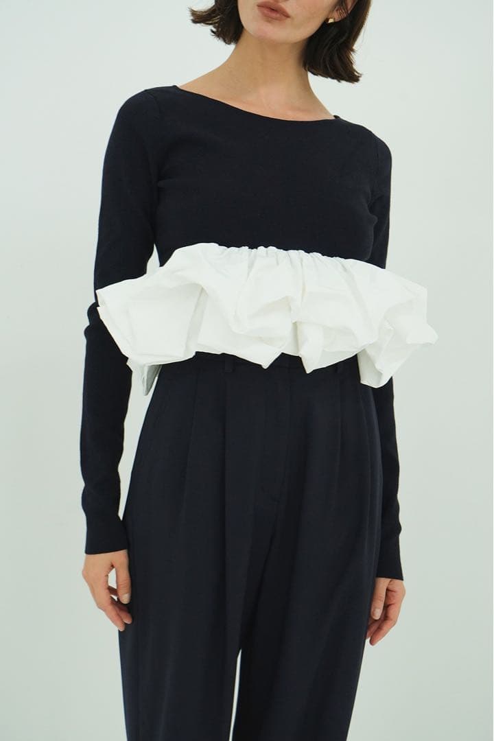 CLANE W BALLOON SHORT KNIT TOPS クラネ CLANE COTTON SHORT KNIT