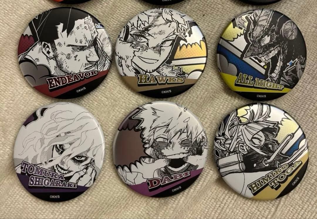 ヒロアカ デコレクション缶バッジ 第2弾 爆豪勝己 緑谷出久 轟焦凍 オリジン組