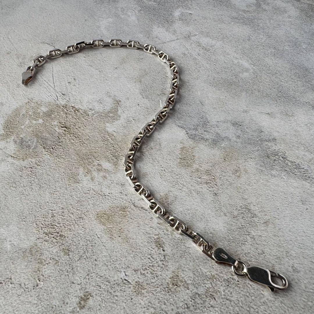 ヴィンテージ アンカーリンクチェーンブレスレット シルバー925