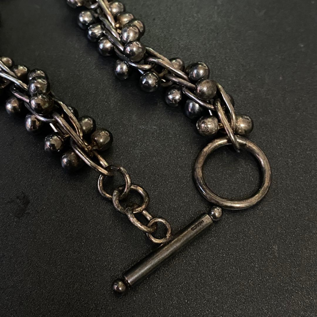 US輸入 メキシコ ヴィンテージ DNA 燻銀 ブレスレット シルバー925 US