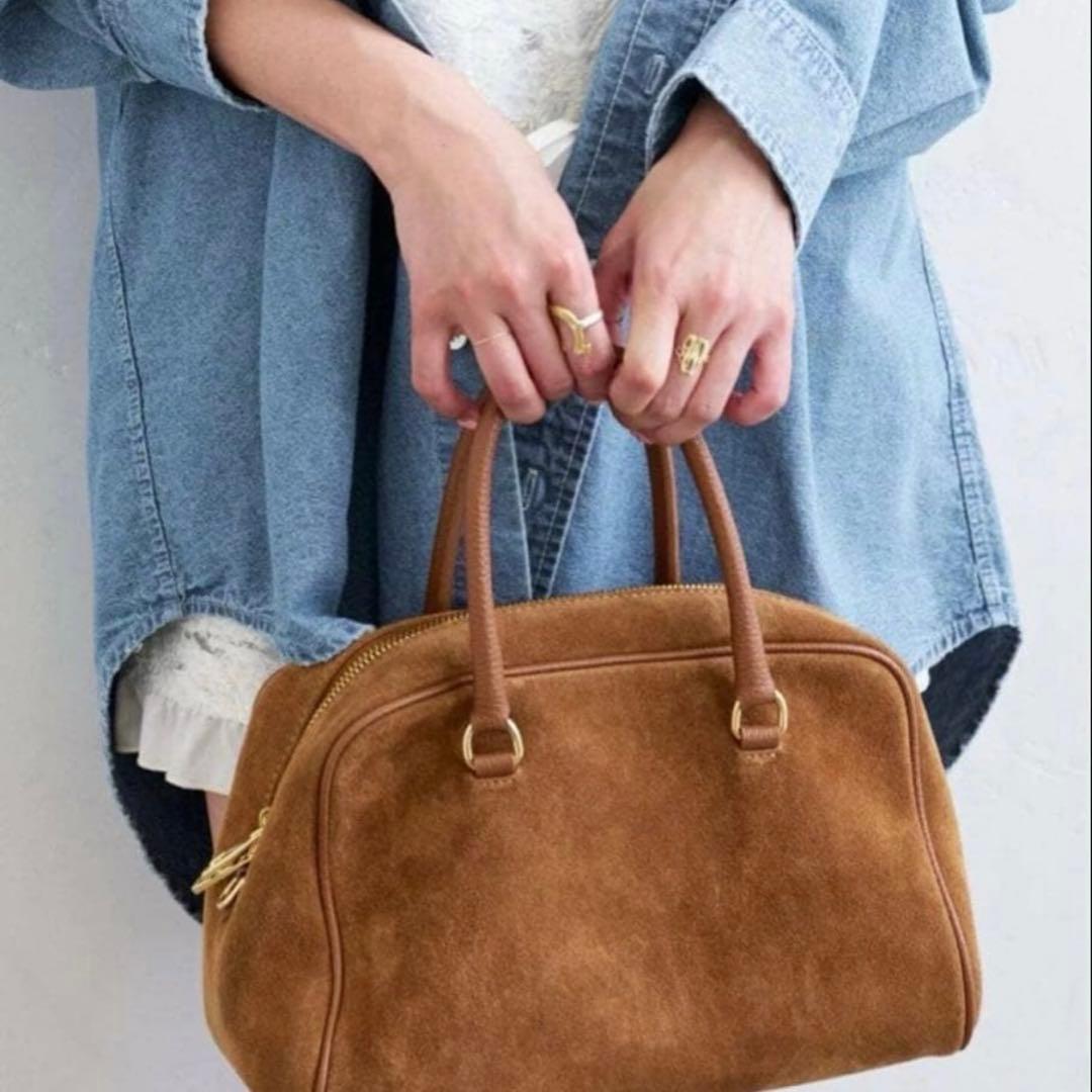 m*p様 新品未使用　AULENTTI オウレンティ スエード ミニボストンバッ