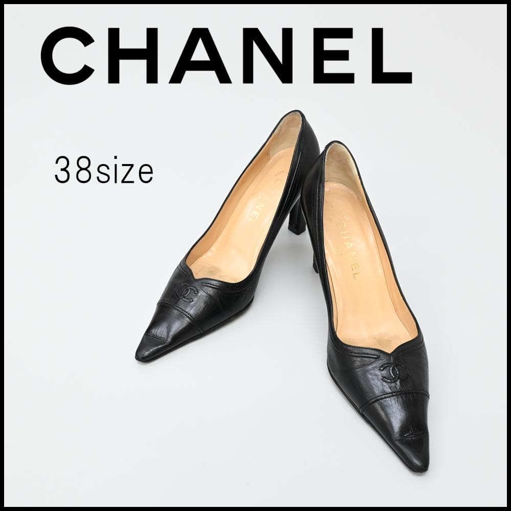 ■ 47935★年 CHANEL シャネル パンプス ココマーク レザー