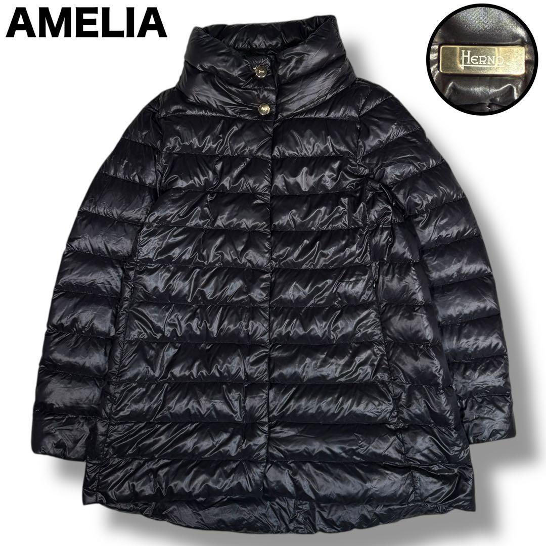 HERNO ICONICO AMELIA アメリア 金ボタン ダウンコート 黒M