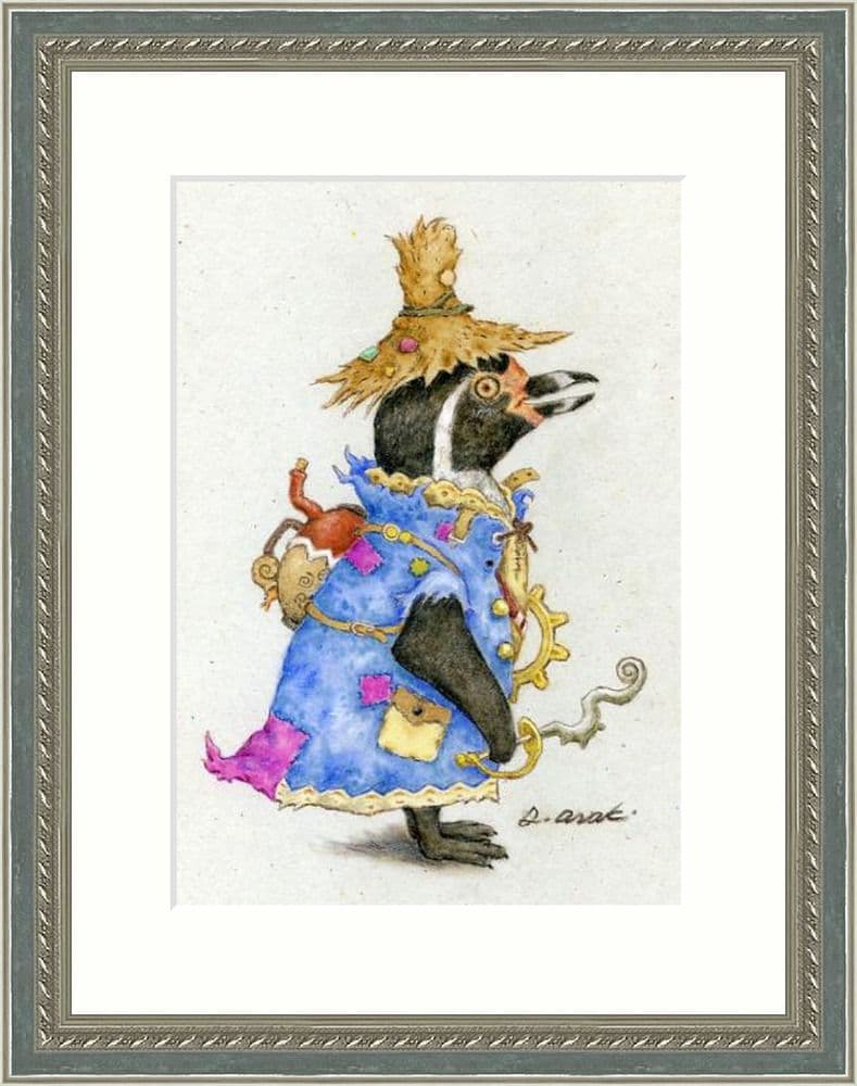 【原画】『グリヴォルト』（ペンギン　絵画　パステル画） 絵画 菜生(nao) 200シリーズ ペンギン 王様ペンギン プレゼント 飾る