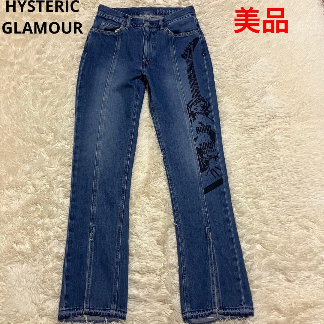 美品　ヒステリックグラマー　ギターガール　ブルー　インディゴ　デニム　パンツ