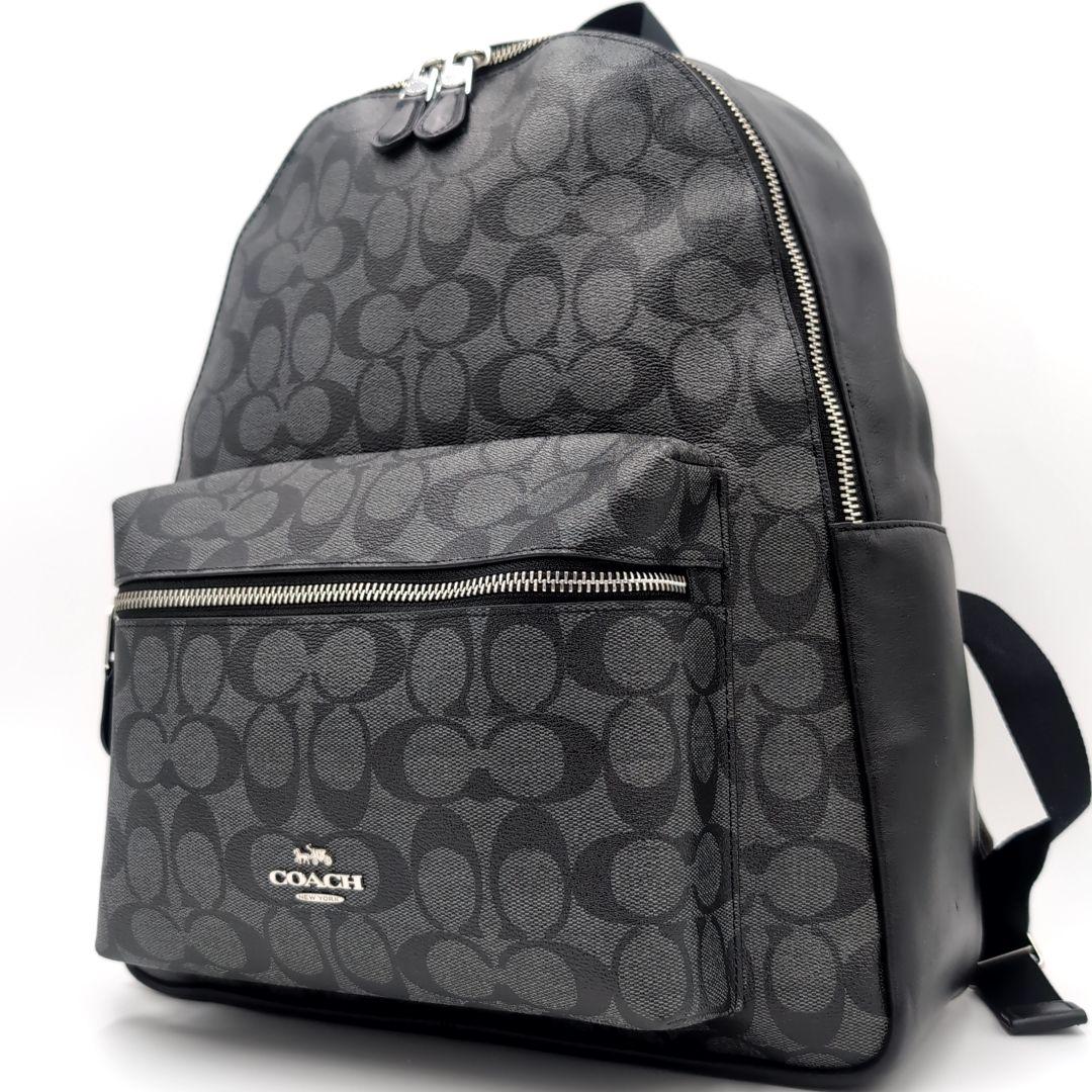 未使用級✨️ コーチ リュック 58314 シグネチャー PVC レザー 黒