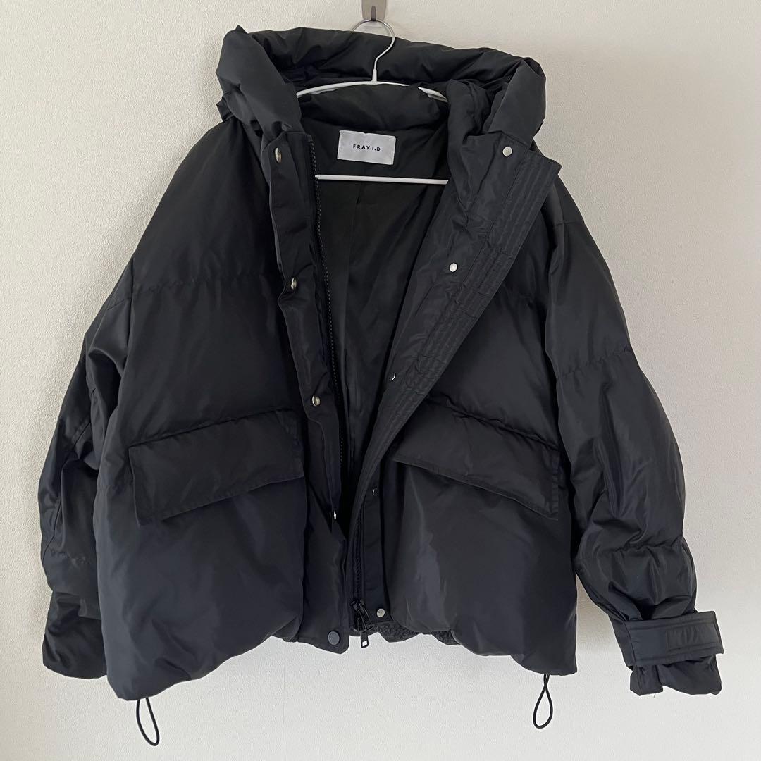 美品】FRAY I.D フードショートダウン ブラック1 - メルカリ