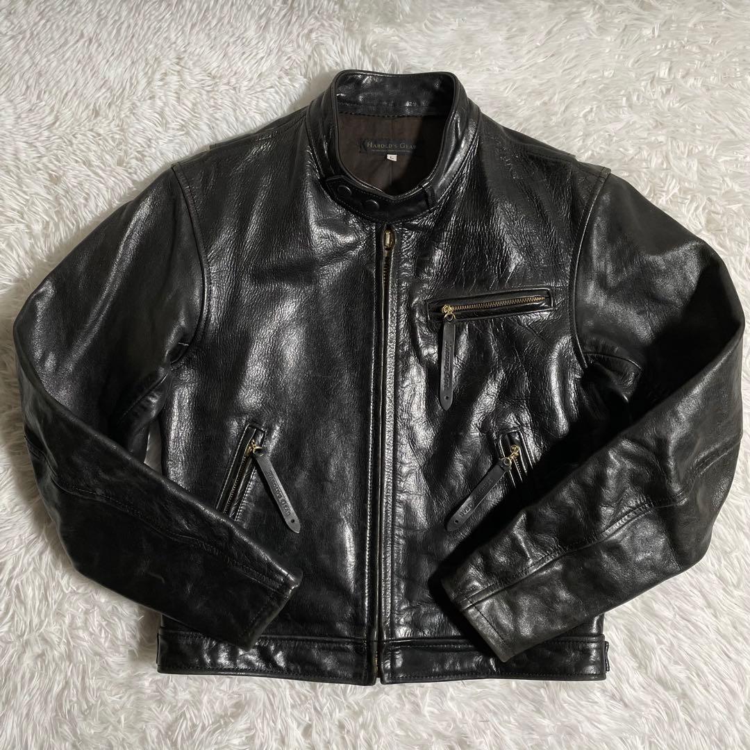 日本製 90s ハロルズギア レザージャケット 馬革 ホースハイド 丈短
