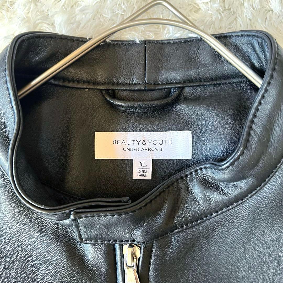 しん 】B&Yユナイテッドアローズ BY シープシングルライダース 本革 BEAUTY&YOUTH UNITED ARROWS（ビューティーアンドユースユナイテッド