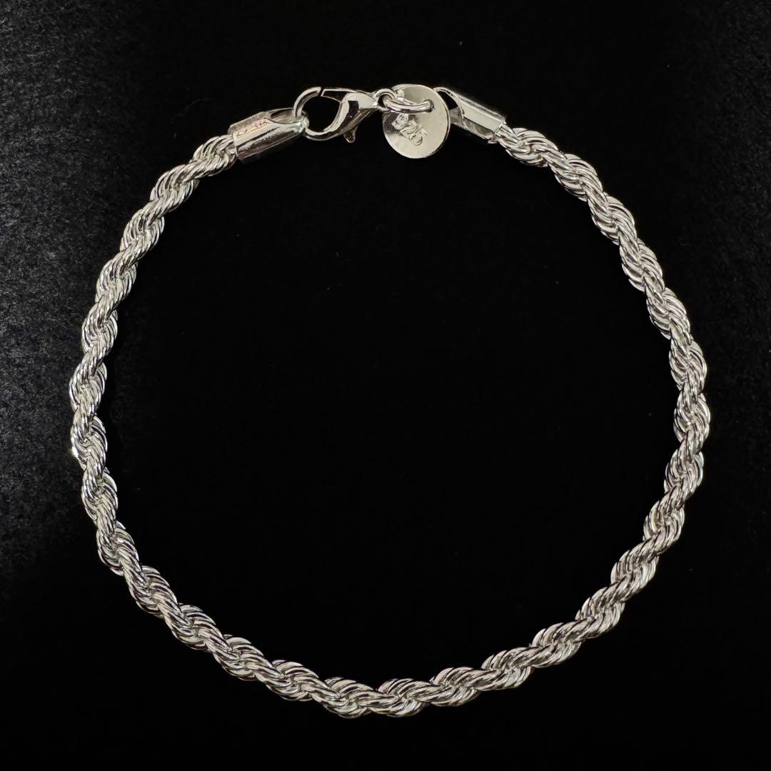 シルバー925 ツイストロープデザイン アンティーク ブレスレット
