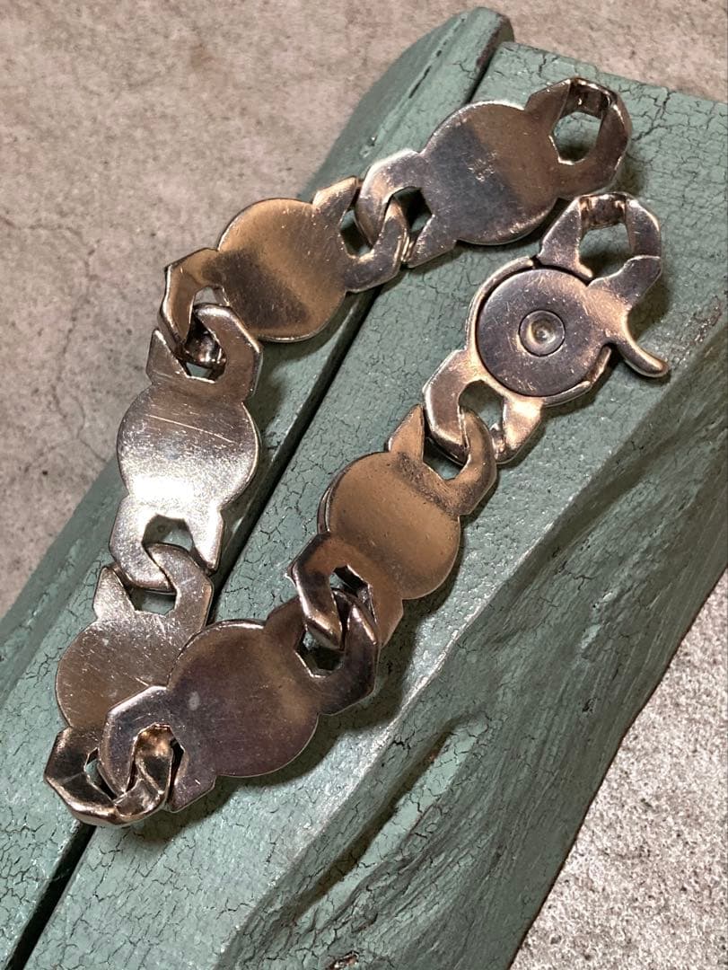 [19] Silver925 / 124.5g 90s 百合 ヴィンテージブレス