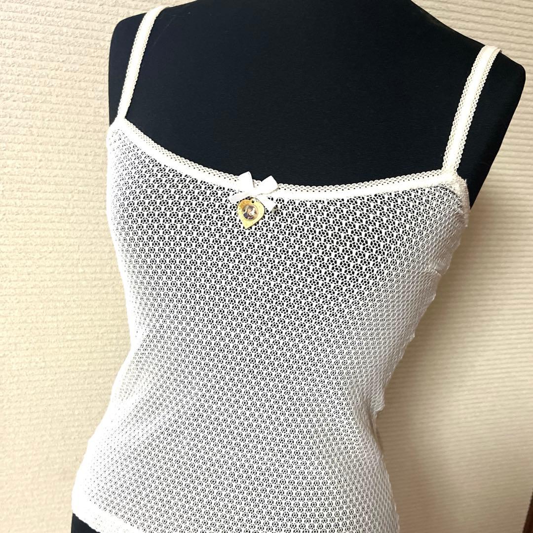 ドルチェ&ガッバーナ　D&G ホワイト メッシュ キャミソール Sサイズ
