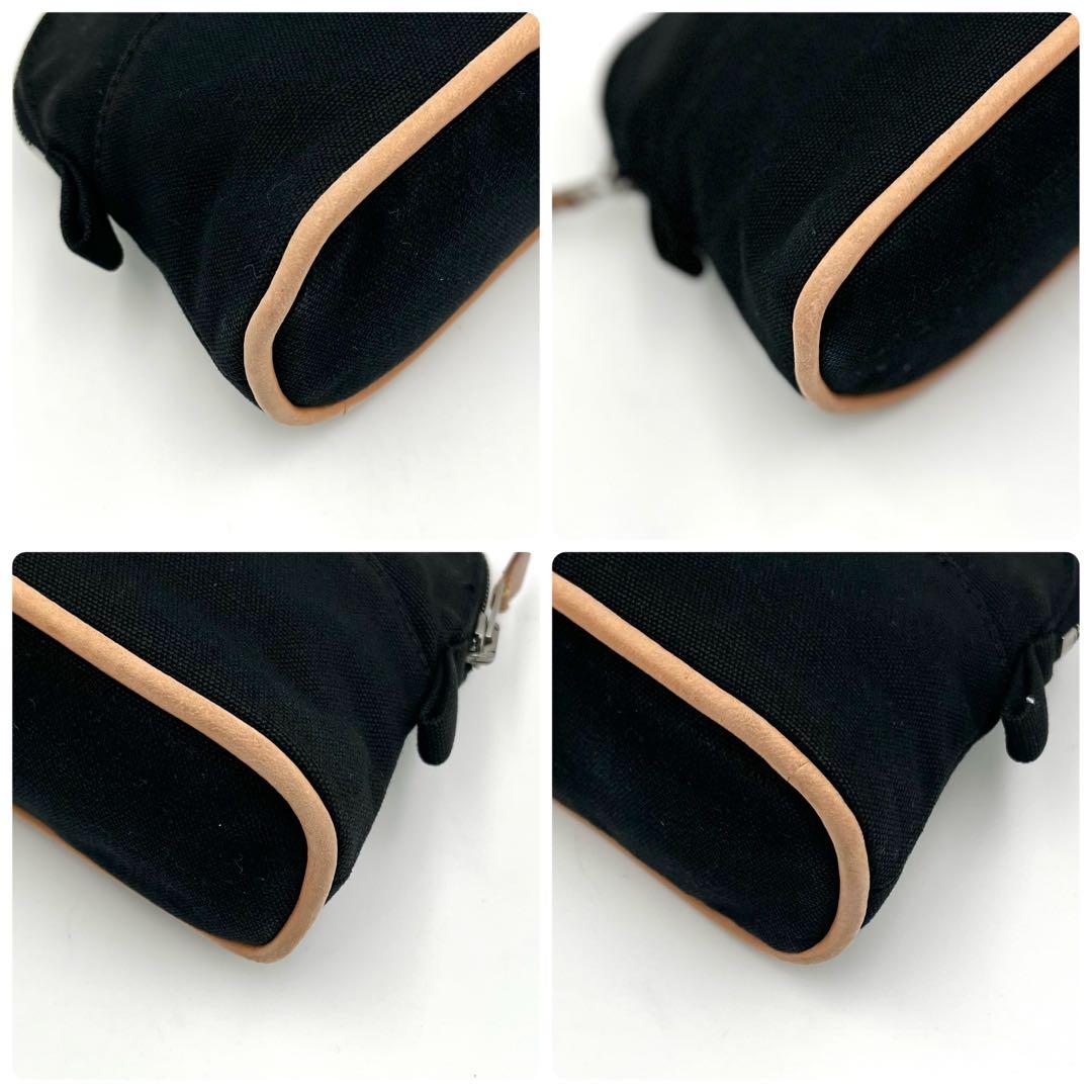 HERMES エルメス ボリード ポーチ ミニミニ ブラック キャンバス 黒