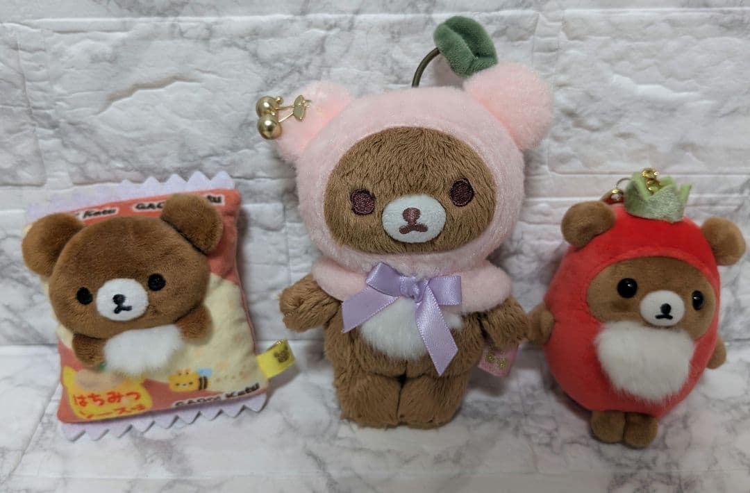 リラックマ　ぶらさげぬいぐるみ　3種類　チャイロイコグマ