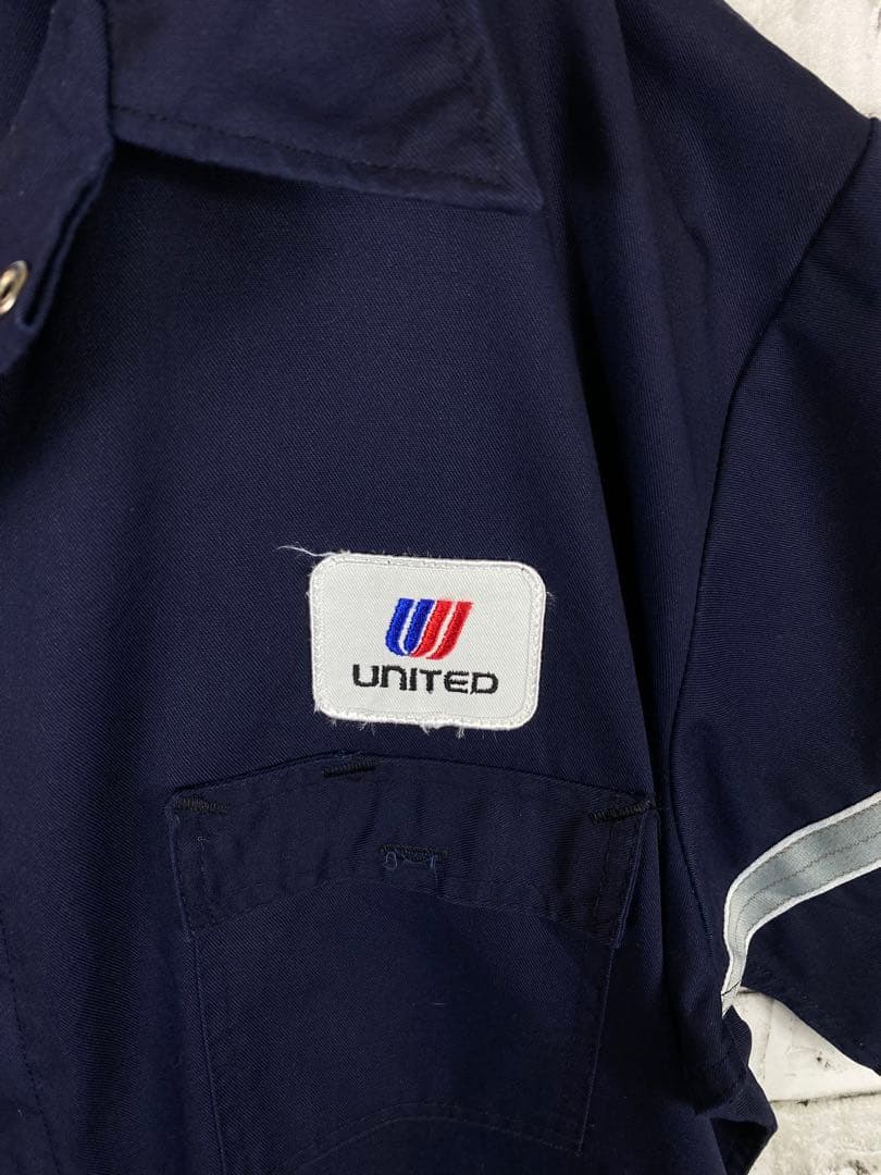 USA古着70〜80sUnitog ユナイテッド航空スタッフ半袖ツナギ 50RG