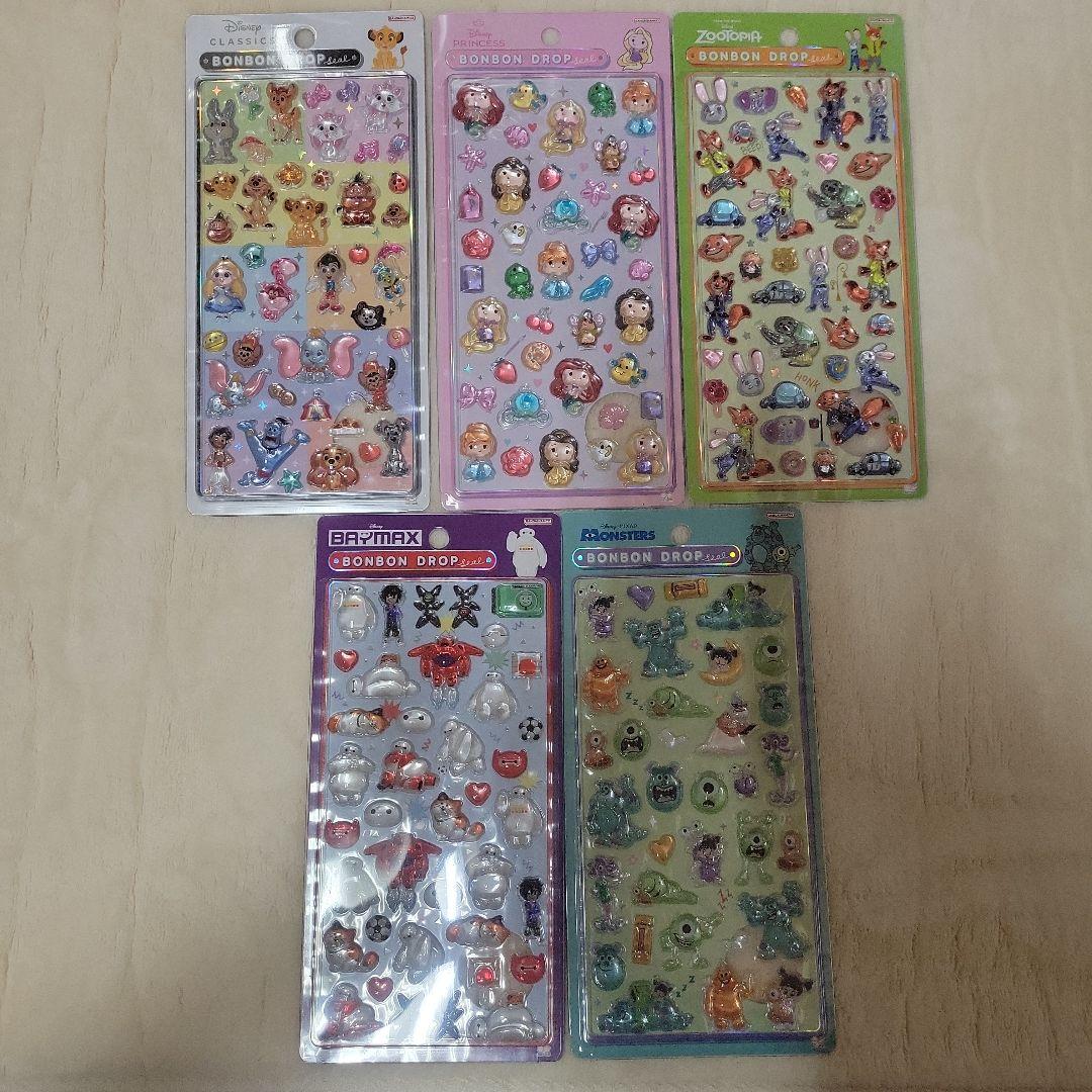 【正規品】ボンボンドロップシール　ディズニー　5種