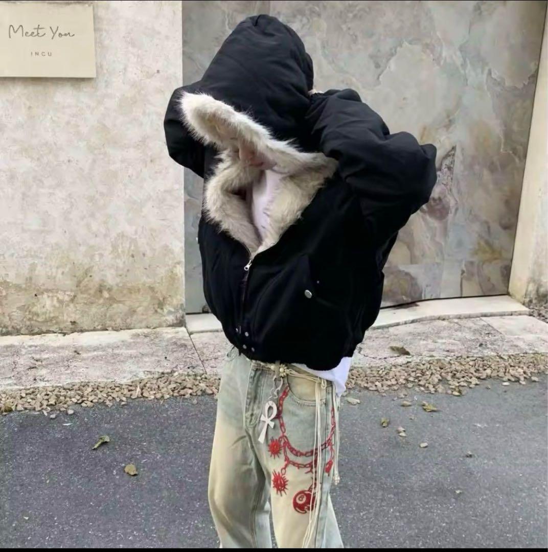 y2k ファー ジャケット opium eluva XL 平成 00s グランジ - メルカリ