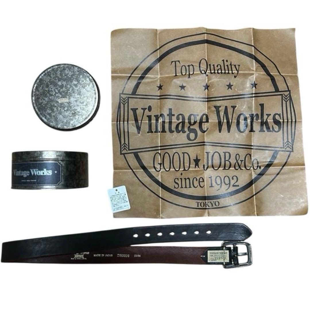 【美品】Vintage Works DH5536 33/84 レザーベルト 茶芯
