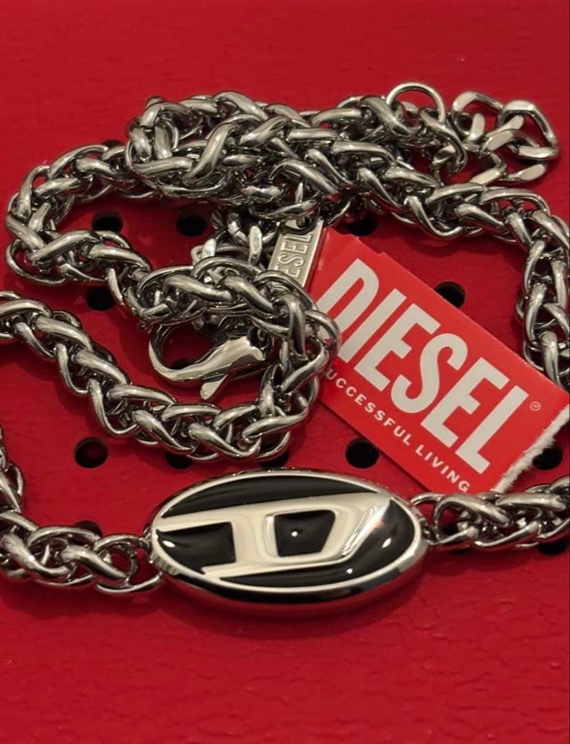 DIESEL シルバー チェーンネックレス DIESEL（ディーゼル） ネックレス ペンダント アクセサリー 喜平