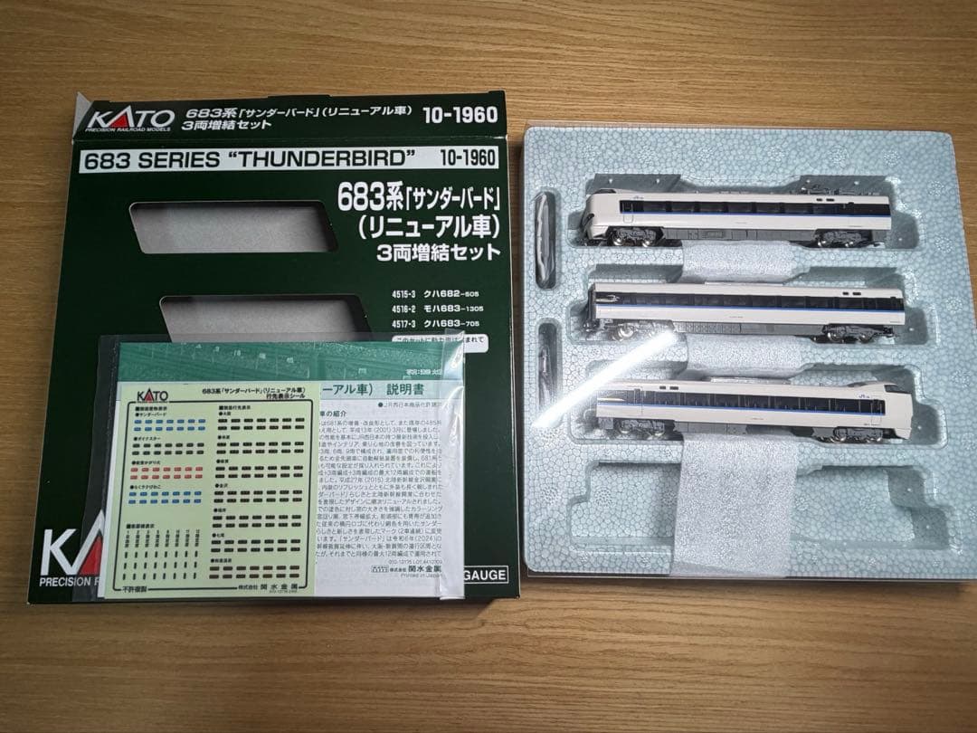 KATO 10-1960 683系（リニューアル車）3両増結セット KATO 683系「サンダーバード」 (リニューアル車) 3両増結セット #10