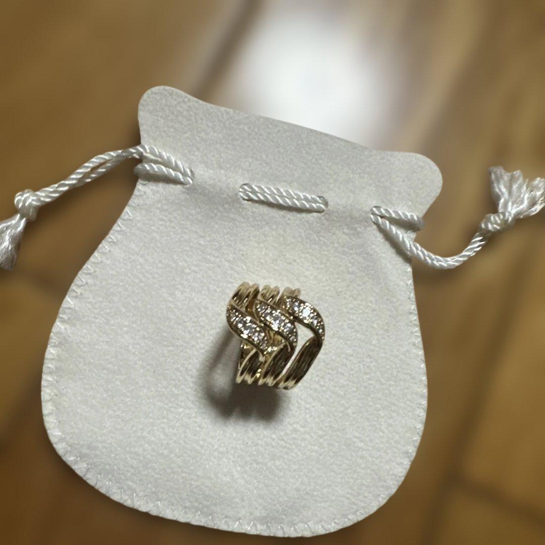 ゴールド ウェーブデザイン リング