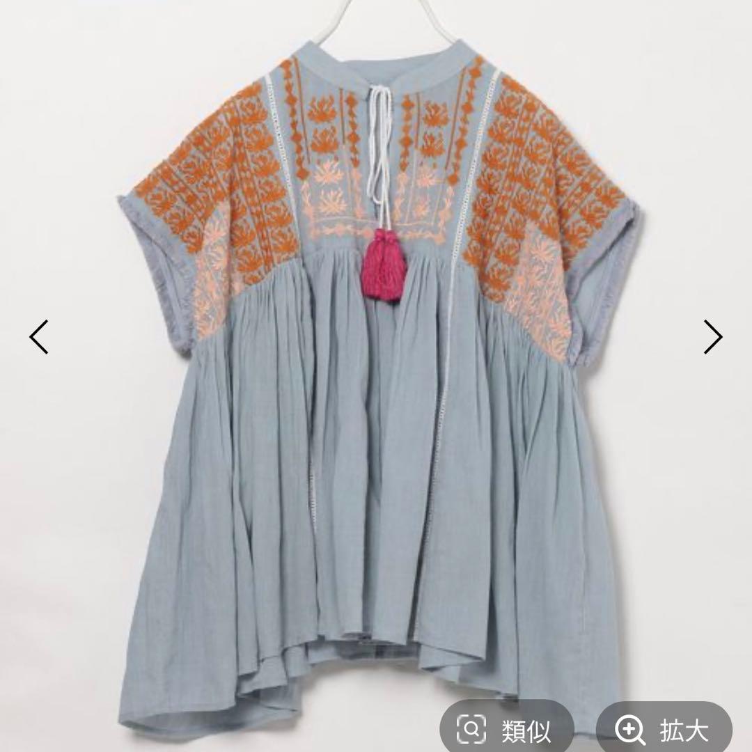 INDIA IS BEAUTIFUL 別注ガーゼ刺繍ブラウス niko and - メルカリ